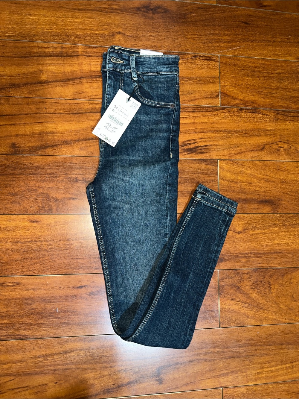 Zara Women's Dark Blue Skinny Jeans